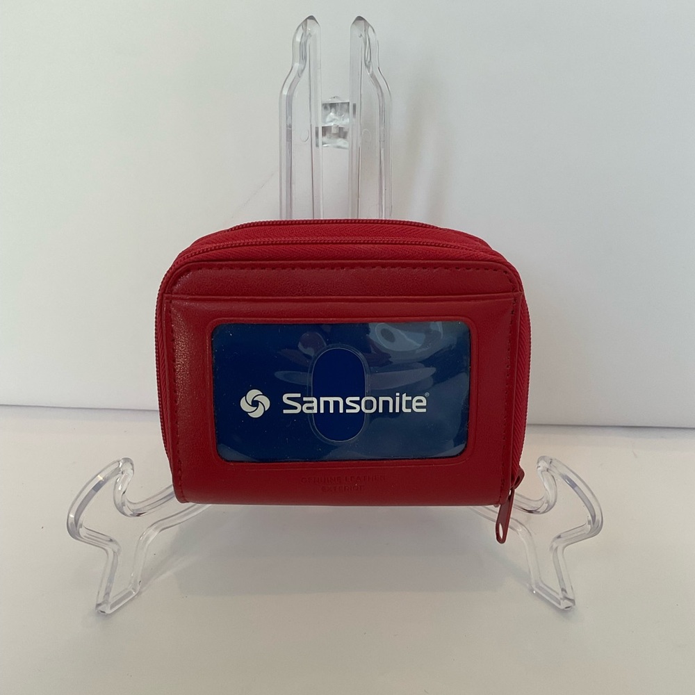 Samsonite Scarlet Red Leather Card Holder